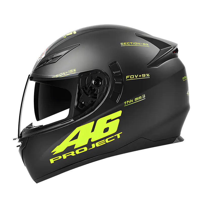 K3 LED Capacete de motocicleta com luz traseira de segurança Capacete facial completo com certificação DOT