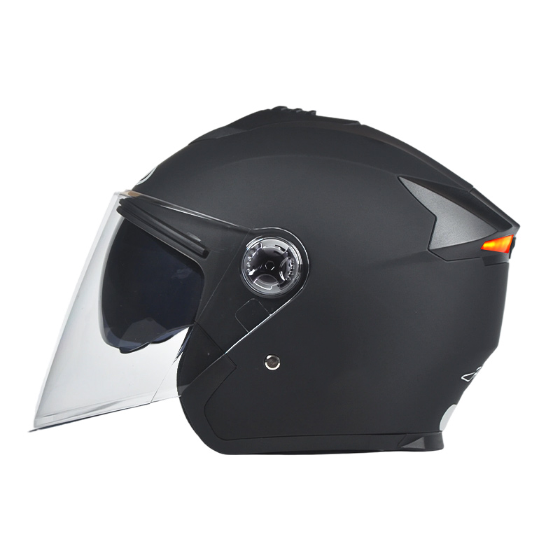 666 LED Lanterna Traseira de Segurança Capacete de Motocicleta de Rosto Aberto Capacete de Viseiras Duplas