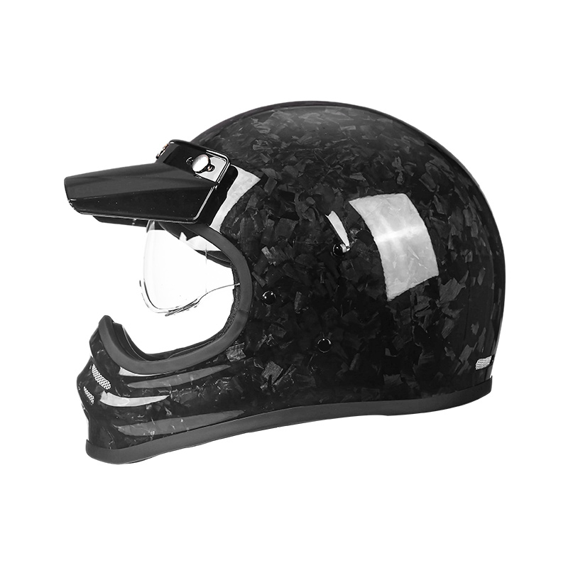 881 Capacete leve de fibra de carbono para motocicleta de rosto inteiro Capacete de motocross